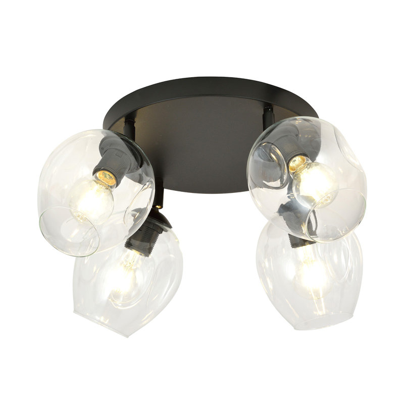 3-Light Flush Mount, Transparent