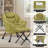 Lazy Chair with Ottoman, Comfy Accent Lounge Chair with Side Pocket, Modern Reading Armchair with Footrest, Upholstered Sofa Chair for Small Spaces, Bedroom, Living Room, Dorm,OliveGreen-2004013179