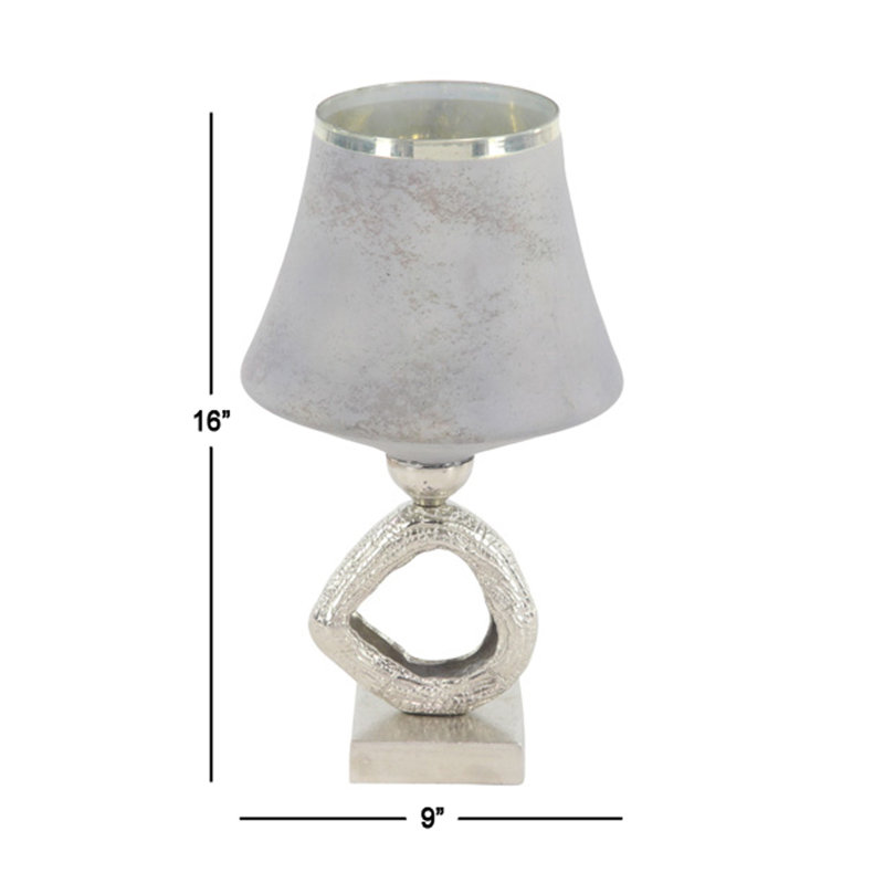 Ouragan en verre à lampe contemporaine, H 16 po x l 9 po x P 7 po