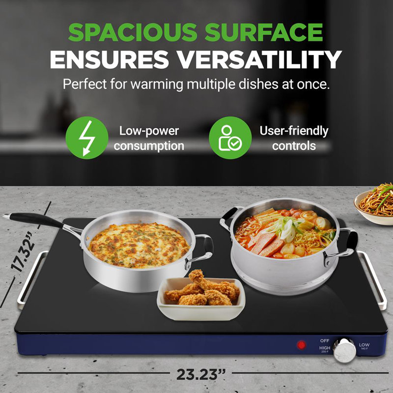 Plateau chauffant électrique - Plat chaud avec contrôle de la température réglable idéal pour les buffets, les restaurants, les fêtes, les événements et les dîners à la maison