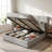 Full Size Bed Frame with Lift Up Storage, Corduroy Upholstered Platform Bed with Wingback Headboard, Solid Wooden Slats, No Box Spring Needed, Hydraulic Support, Grey-2035001988-2035002009