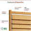 H 6,1 pi x l 3,1 pi (1 panneau) paravent autoportant ou à fixation en surface Enclo Solara, clôture d'intimité en bois, écran d'intimité pour balcon, panneau décoratif, améliorez votre patio extérieur, votre porche ou votre terrasse, EC18044