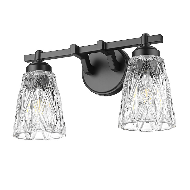 Meuble-lavabo 2 lumières noir mat Andree, Noir mat
