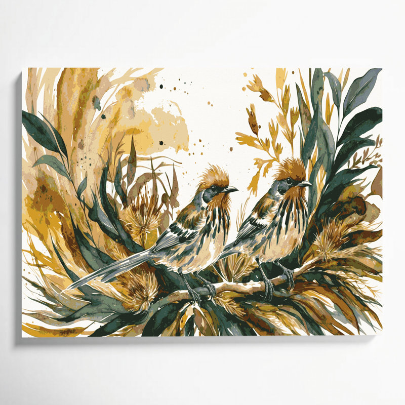 Art mural sur toile oiseaux, H 16 po x l 20 po
