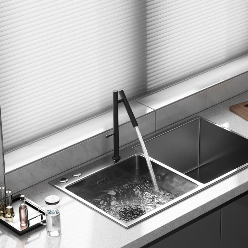 Colour Single-handle Bathroom Faucet with Drain Assembly, Matte Black