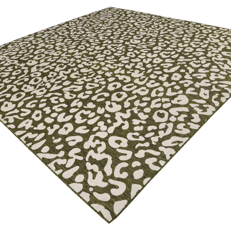 Tapis intérieur / extérieur en polypropylène tissé à la machine, Carré 13 pi