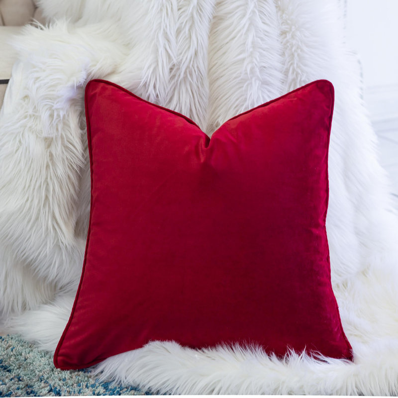  Square Pillow Cover & Insert, Red