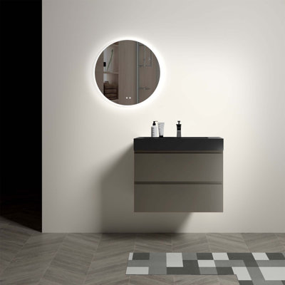 Modern Wall-Mounted Floating Bathroom Vanity With Sink, Large Storage, Silent Soft-Closing Drawers, And Eco-Friendly Construction
