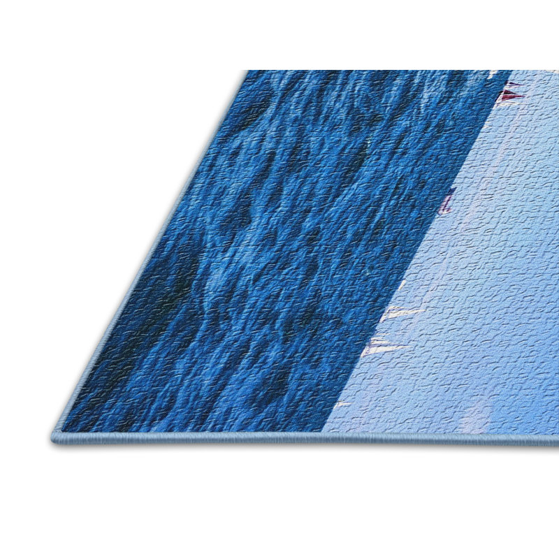 Tapis bleu avec voile, Rectangle 3 pi x 5 pi