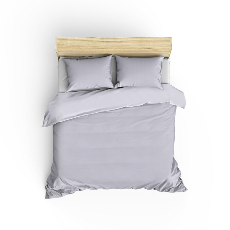 Ensemble de housse de couette 100% coton Burie, Blanc, Housse de couette très grand + 2 taies d'oreiller