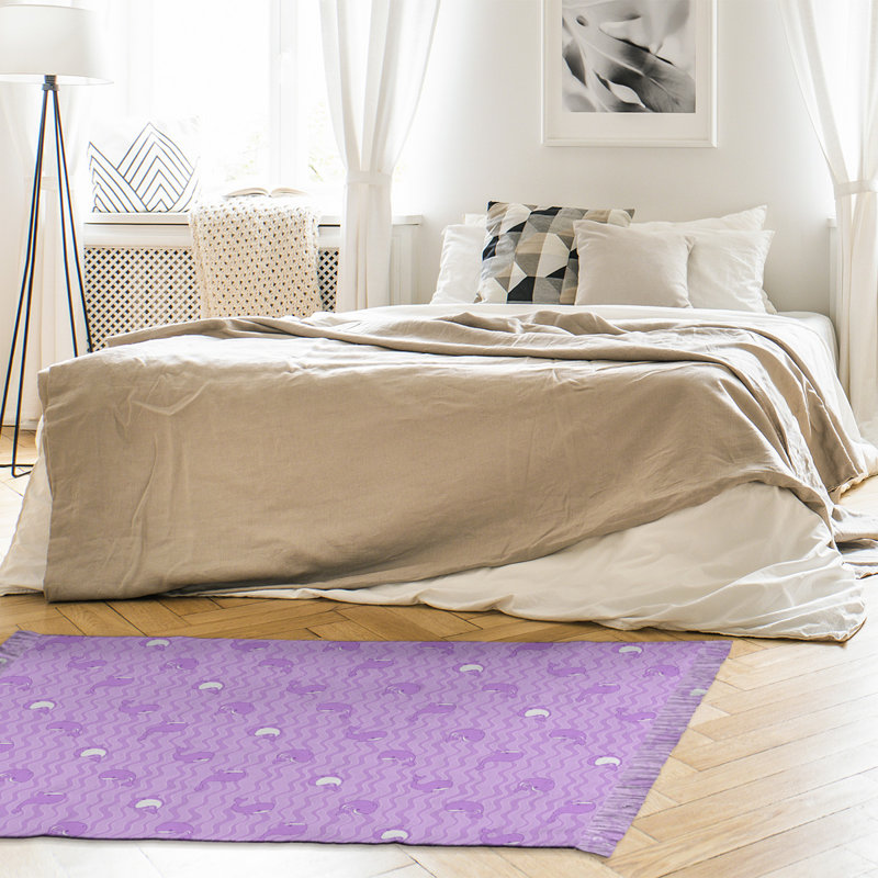 Tapis décoratif mauve baleines, non