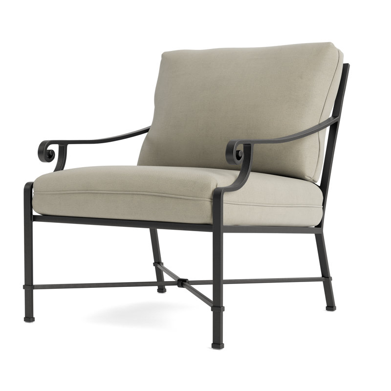 Venetian Outdoor Lounge Chair, Fusion Dove, Textured Pewter
