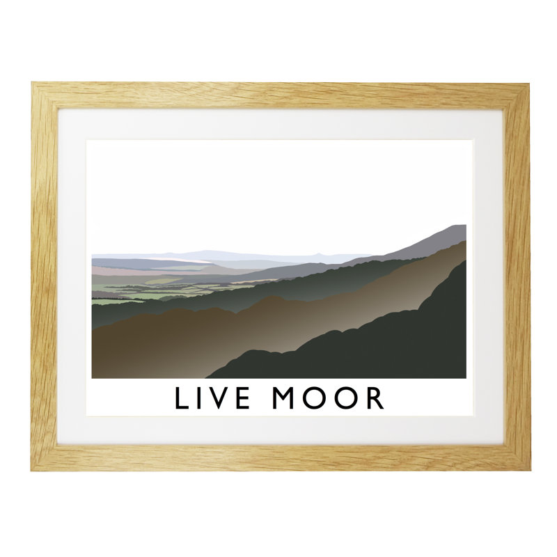 Live Moor 1 Piece Wall Art, 44 cm H x 54 cm W x 2.2 cm D, Oak Wood Frame