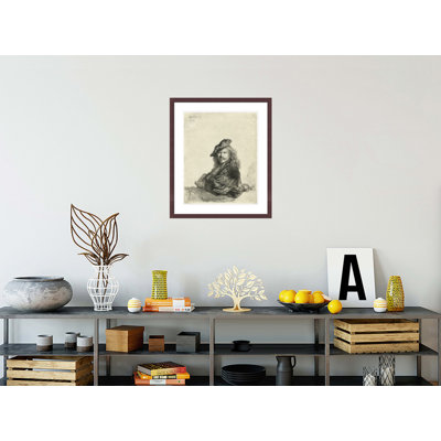 Self-Portrait Leaning on a Sill by Rembrandt van Rijn - Framed Giclee Print