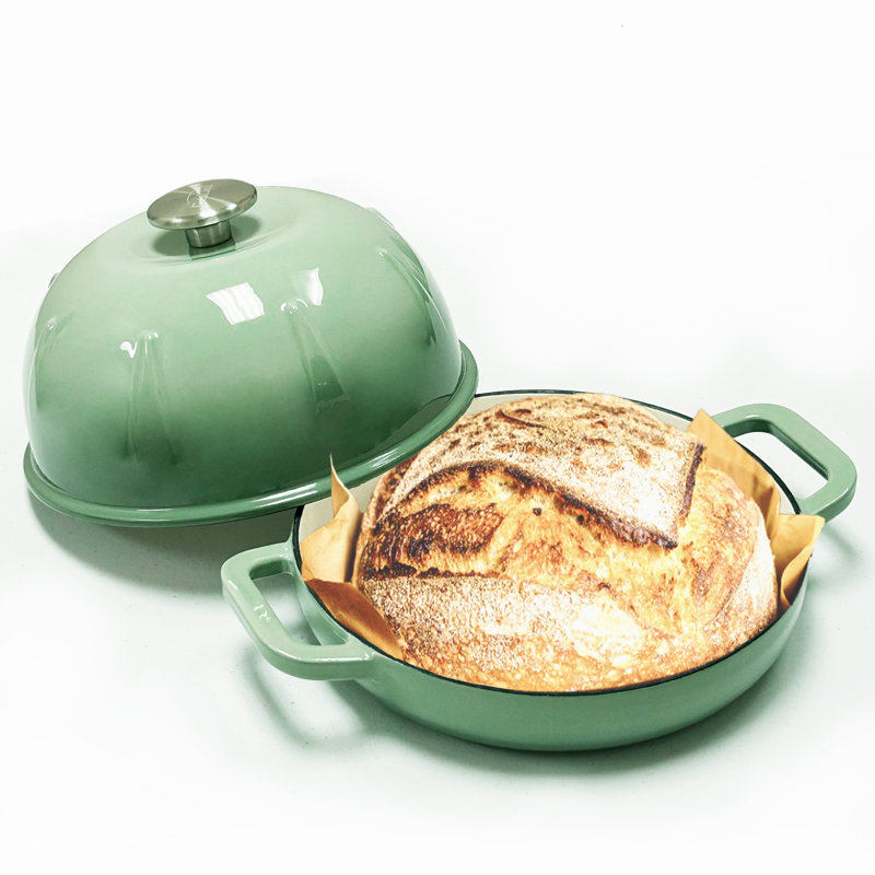Four à pain en fonte émaillée Cuisiland, 5 pintes, diamètre 10 pouces, Vert