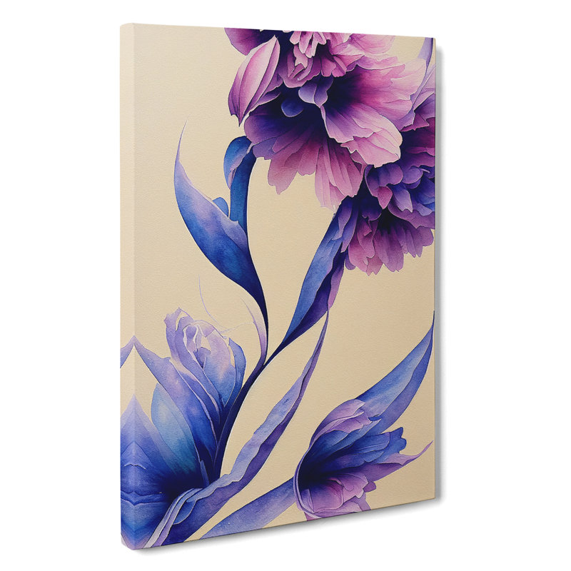 Dreamy Watercolour Flowers No.3 - Wrapped Canvas, 76cm H x 50cm W x 3cm D