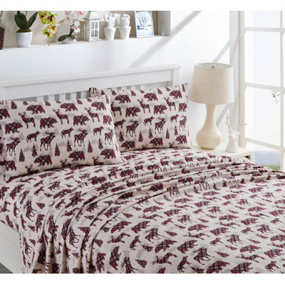 Ensemble de draps en flanelle à carreaux