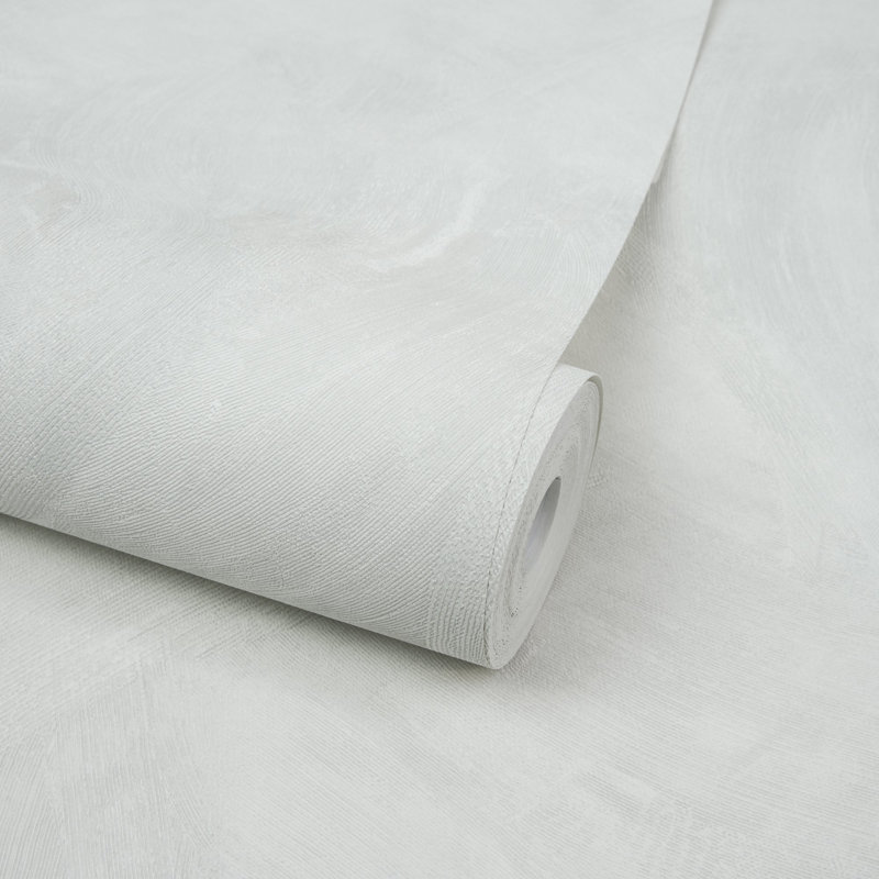 Textured Vibes Collection Authentic Plaster Wallpaper Roll, Silver