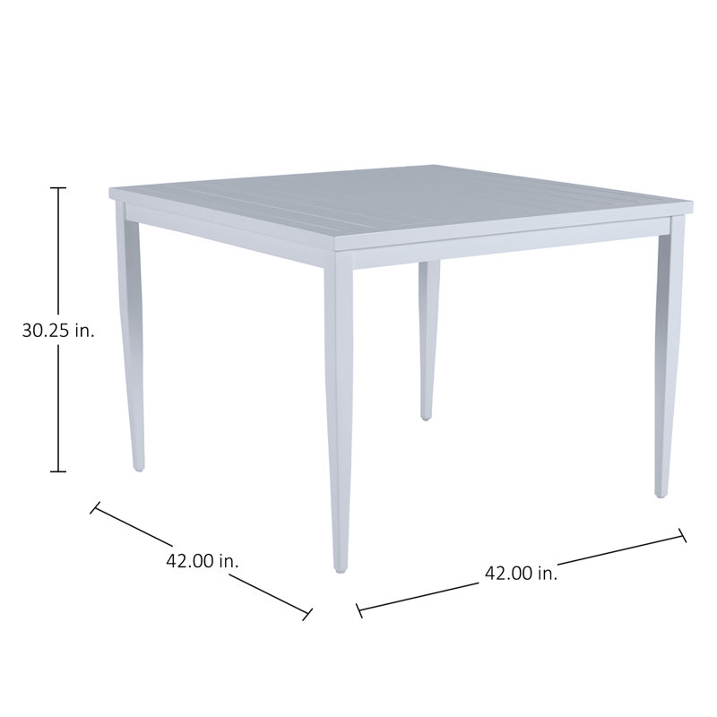 Brookings Wrought Aluminum Dining Table, Chalk
