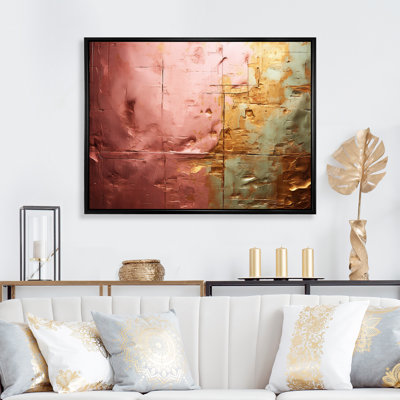 «Submission Of Significance», rose rétro, art mural abstrait, salon