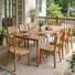 Ensemble de salle à manger d'extérieur en bois d'acacia durable avec 8 chaises Eastmane