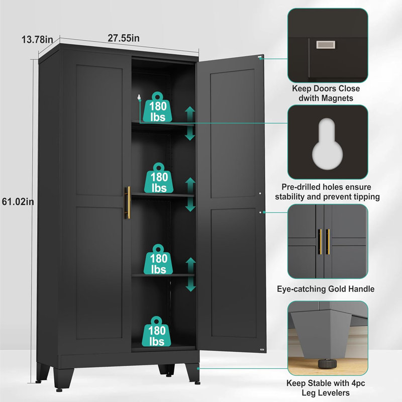 Armoire-penderie Winston Porter, Noir