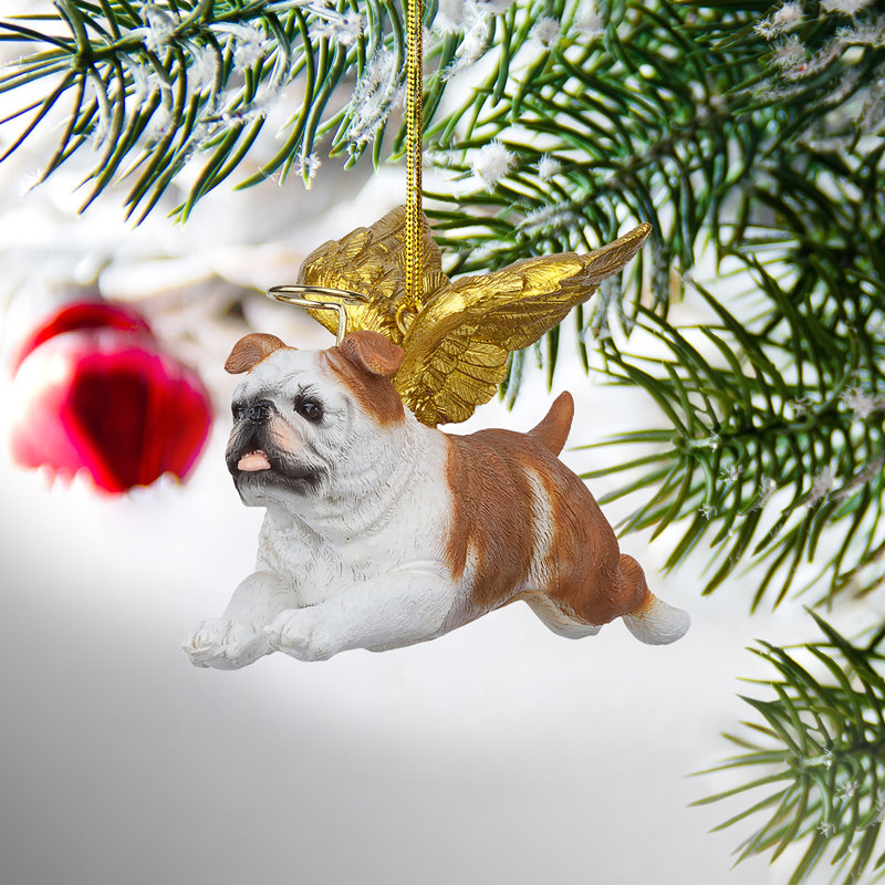 Bulldog Angel Holiday Ornament