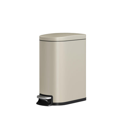 Poubelle de salle de bain en métal 2,6 gallons / 10 L, poubelle compacte en acier inoxydable avec couvercle à fermeture en douceur, seau intérieur amovible, poignée arrière pour la salle de bain et la chambre à coucher