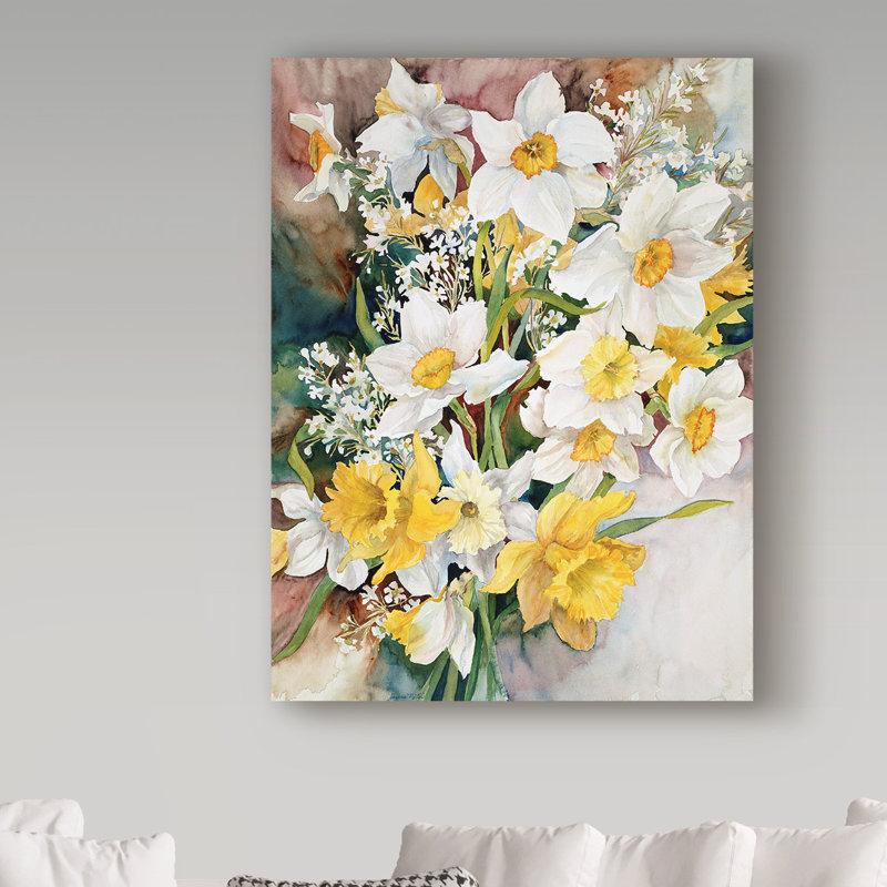 Deetra «Spring Daffodils», reproduction de peinture acrylique sur toile tendue, H 24 po x l 18 po x P 2 po