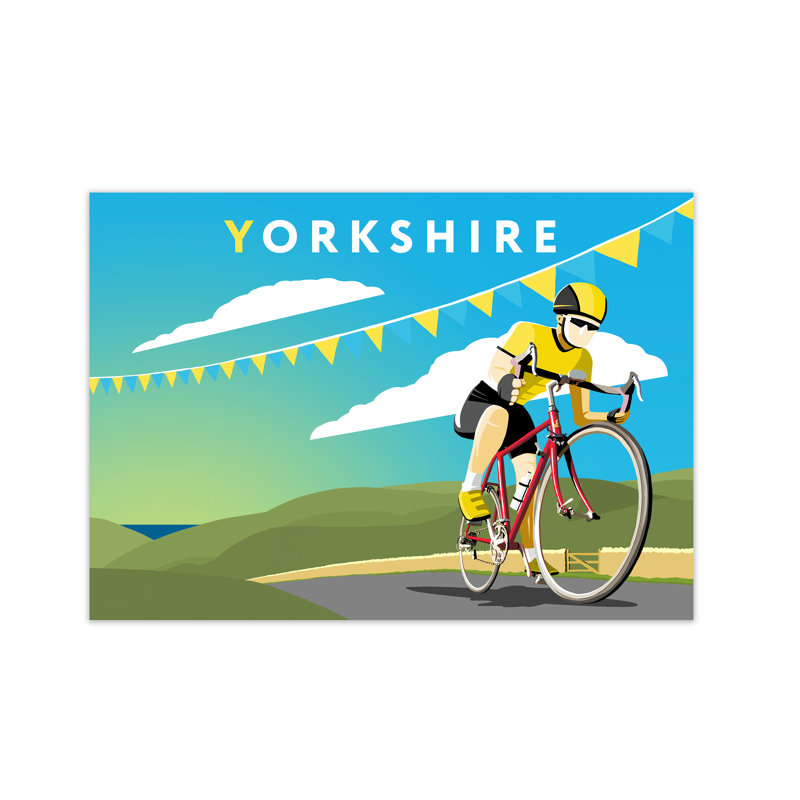 Yorkshire Cycling 1 Piece Wall Art, 59.4cm H x 84.1cm W x 3cm D, Unframed