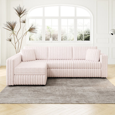 Rose confortable 4 meubles. Conception élégante. Matériaux. Coussins détachables. Convient à divers espaces en forme de L. Et élégant. Composants. Améliore le style de la maison