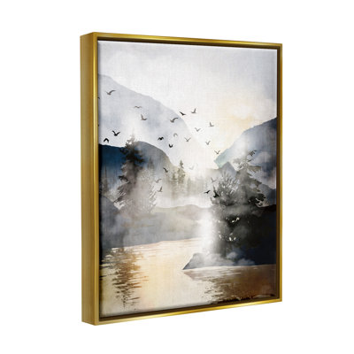 " Flying Birds Mountain Lake View " by JJ Design House LLC
