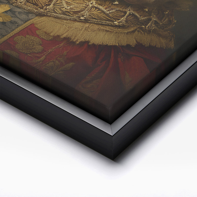 Golden Retriever aristocratique, 08"H x 10"W, Canvas, Black Framed