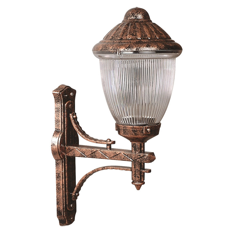 Lampe murale d'extérieur, design industriel traditionnel, corps en ABS brun, 13,8 po x 9,1 po | IP65 résistant aux intempéries, douille E27 (40 W maximum) | Capuchon en polycarbonate durable, parfait pour les espaces extérieurs nostalgiques