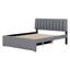 Lit plateforme tapissier avec lit gigogne-663889510