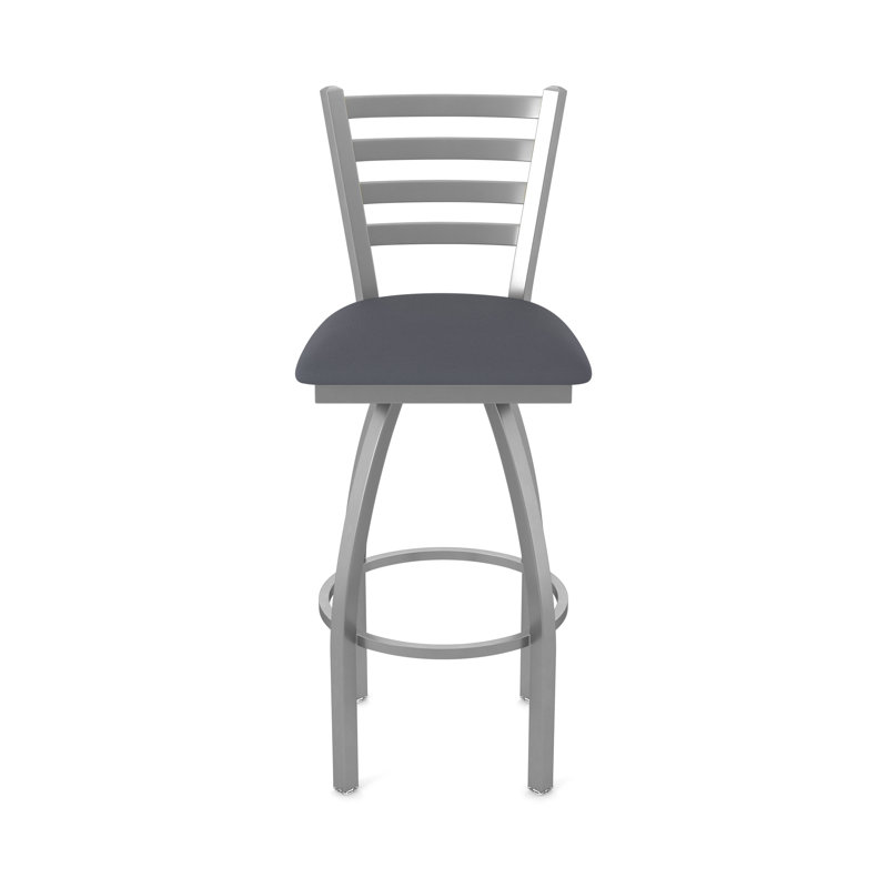 Tabouret pivotant Jackie, Vinyle - tempête Canter, Inoxydable, Tabouret de comptoir (siège d'une hauteur de 25 p