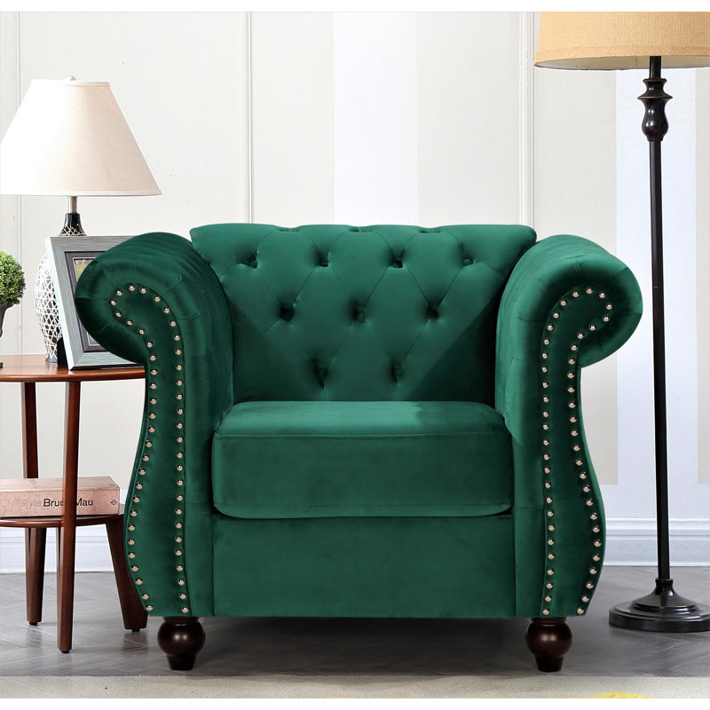 Fauteuil Chesterfield 40,6 po Feldt, Vert