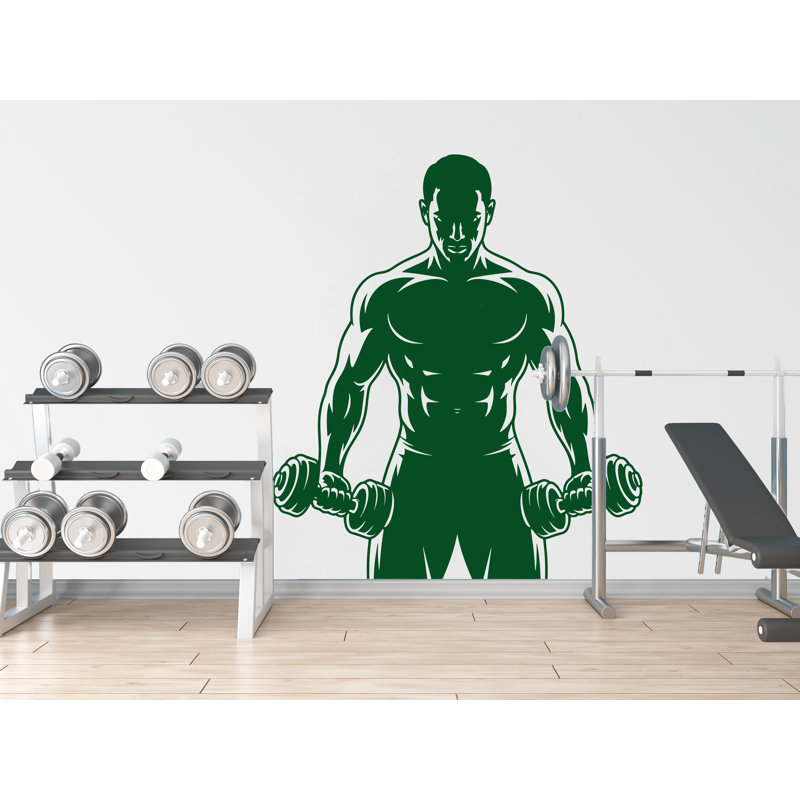 Autocollant mural pour homme, gymnase, décorateur de remise en forme, entraînement, vinyle adhésif, autocollants muraux, salle de bain