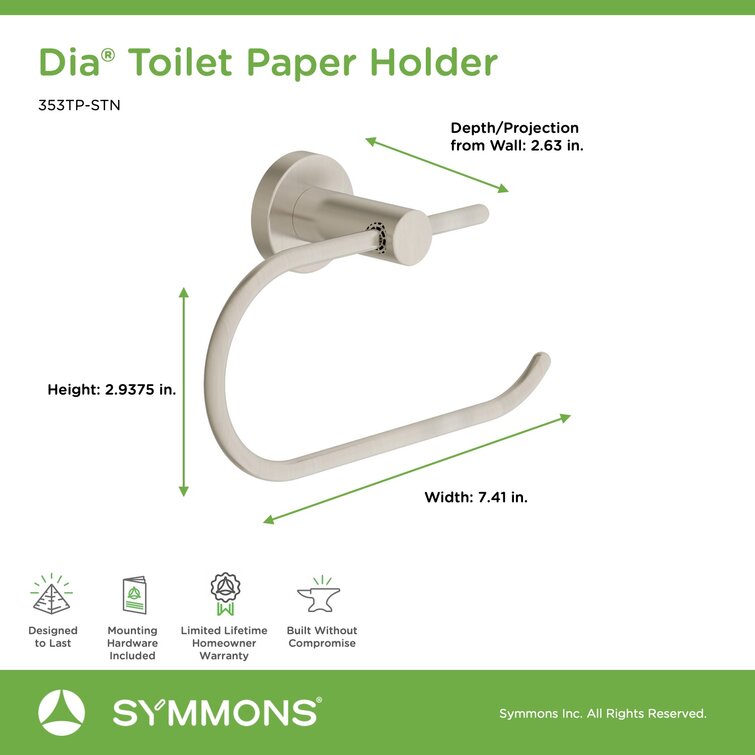 353TP-STN Symmons Dia Wall Mounted Toilet Paper Holder with