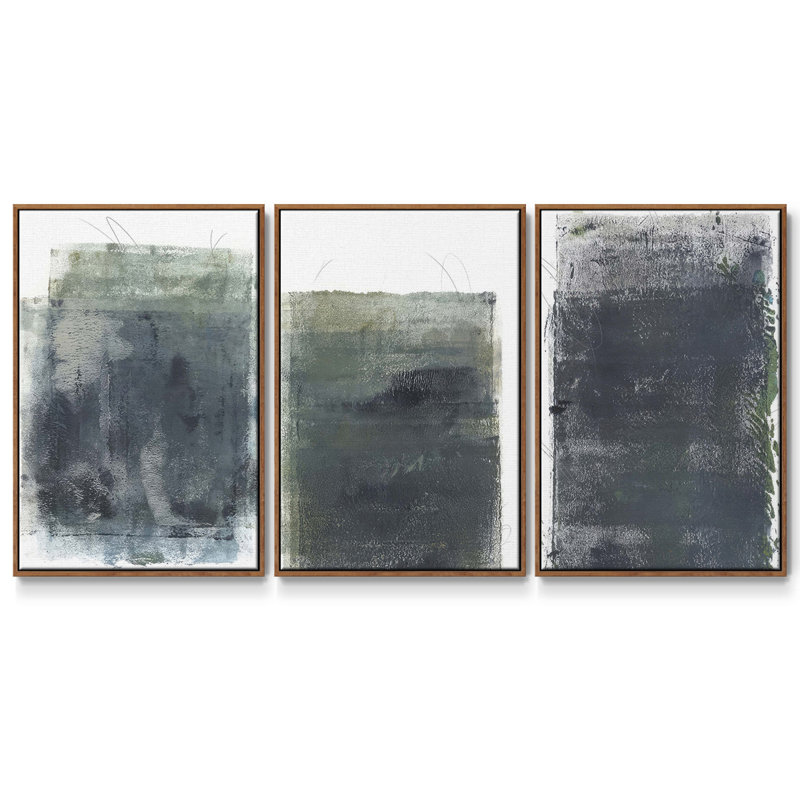 " Spring Trio I " 3 Piece Art Set, Walnut, 40" H x 78" W