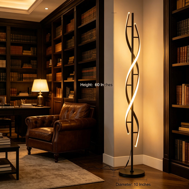 150cm Polished Column Floor Lamp