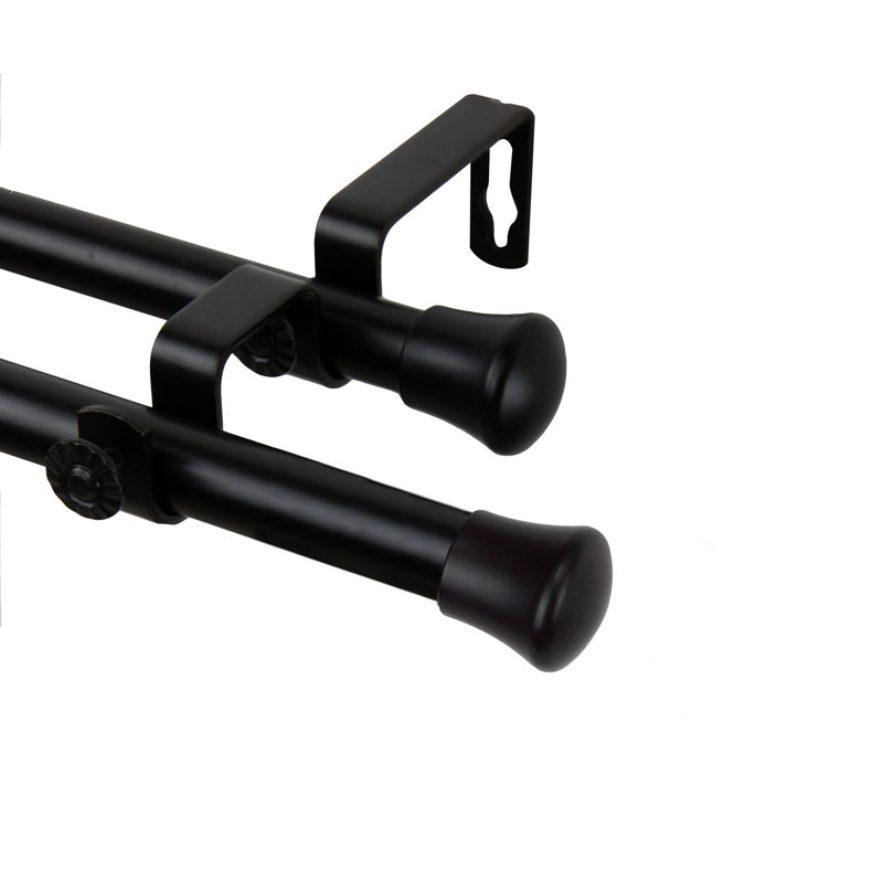 Rallonges de tringle à rideaux en acier 13/16 po Norine, 28 po à 48 po, Noir