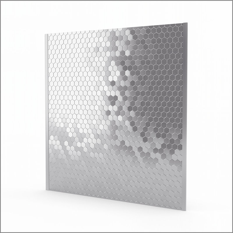 Ensemble de carreaux de mosaïque pelez et collez en métal 30 po x 30 po, Acier inoxydable