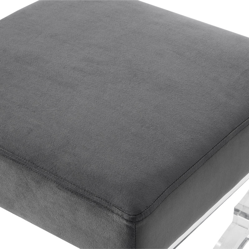 Banc en velours Giselle, Gris