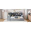 Lit de jour en bois avec 3 tiroirs, ports USB et bureau, gris