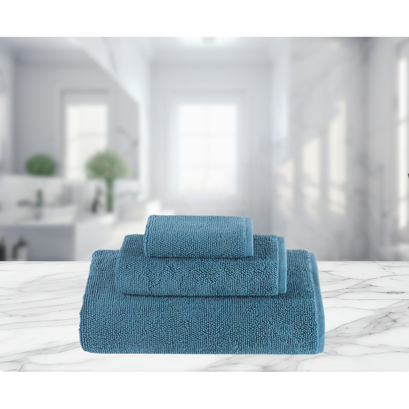  Lerins - Long Loop Cotton Towel Set, Blue Stone