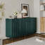 Armoire moderne en bois laqué à 4 portes avec tablettes réglables et détails dorés pour des solutions de rangement polyvalentes-143660561
