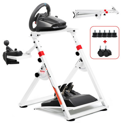 Sim Racing Wheel Stand Simulator Cockpit Wheel Stand Racing Steering Shifter Mount Fit For Logitech G25 G27 G29 G920 G923 Thrustmaster T330TS Gaming Stand Wheel Pedals NOT Included