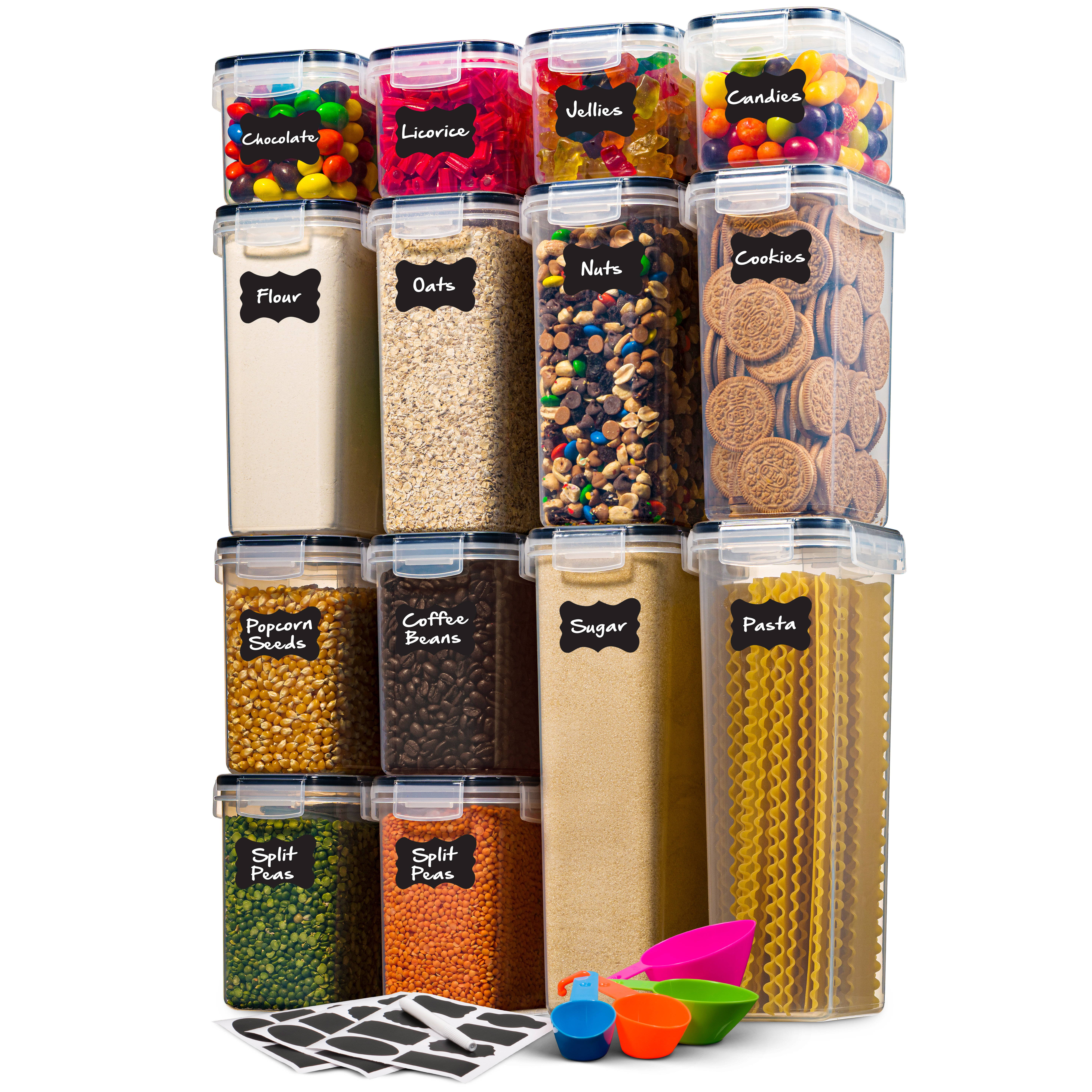Utopia Kitchen Cereal Containers Storage - 4 Pack Airtight Food Storage  Containers & Cereal Dispenser For Pantry Organization And Storage -  Canister