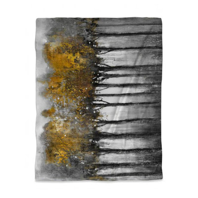 Gray Trees Landscapes Twin Duvet Cover | Illuminated Forest